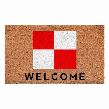 Calloway Mills Personalized Door Mat, Red, White, Black, Natural, 17 in W x 29 in L 108121729U